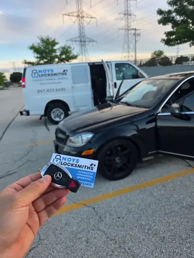 Mercedes-Benz C-Class key fob replacement by Noys Locksmiths, mobile automotive locksmith